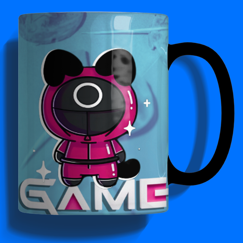 Mug Magique Squid Game Chat Masqué Thermoréactif – Kawaii - Image 2